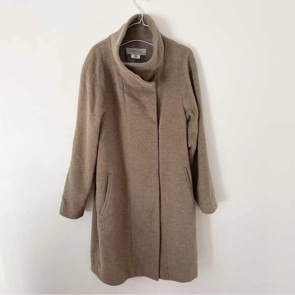 Gerard Darel Virgin Wool Cocoon Minimalistic Tan Coat size 10 - Picture 8 of 16